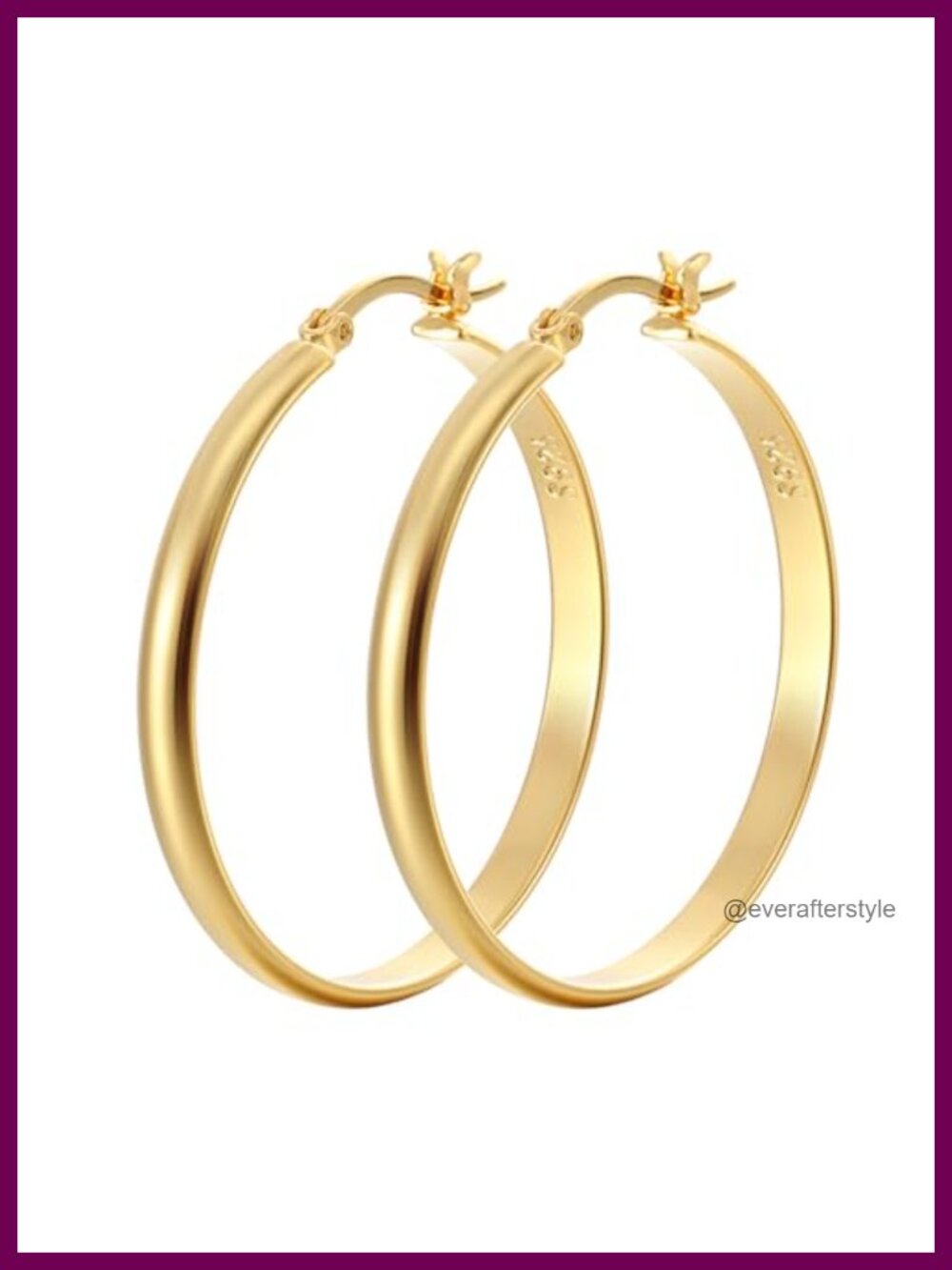 14k Gold Plated Hoop Earrings Hypoallergenic 925 Sterling Silver